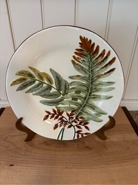 Botanica by Park Designs Ceramic Plate w/ Embossed Fern Design. Nature / Garden